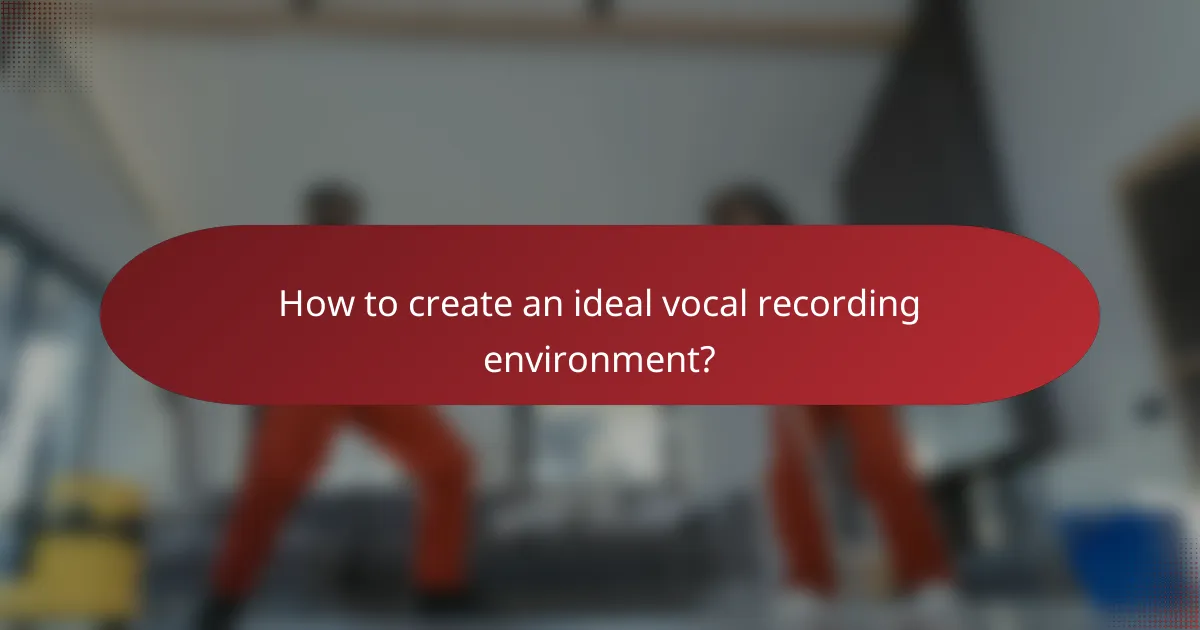 How to create an ideal vocal recording environment?