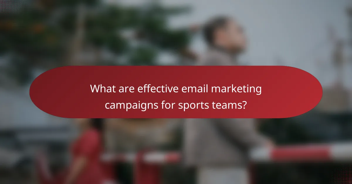 What are effective email marketing campaigns for sports teams?